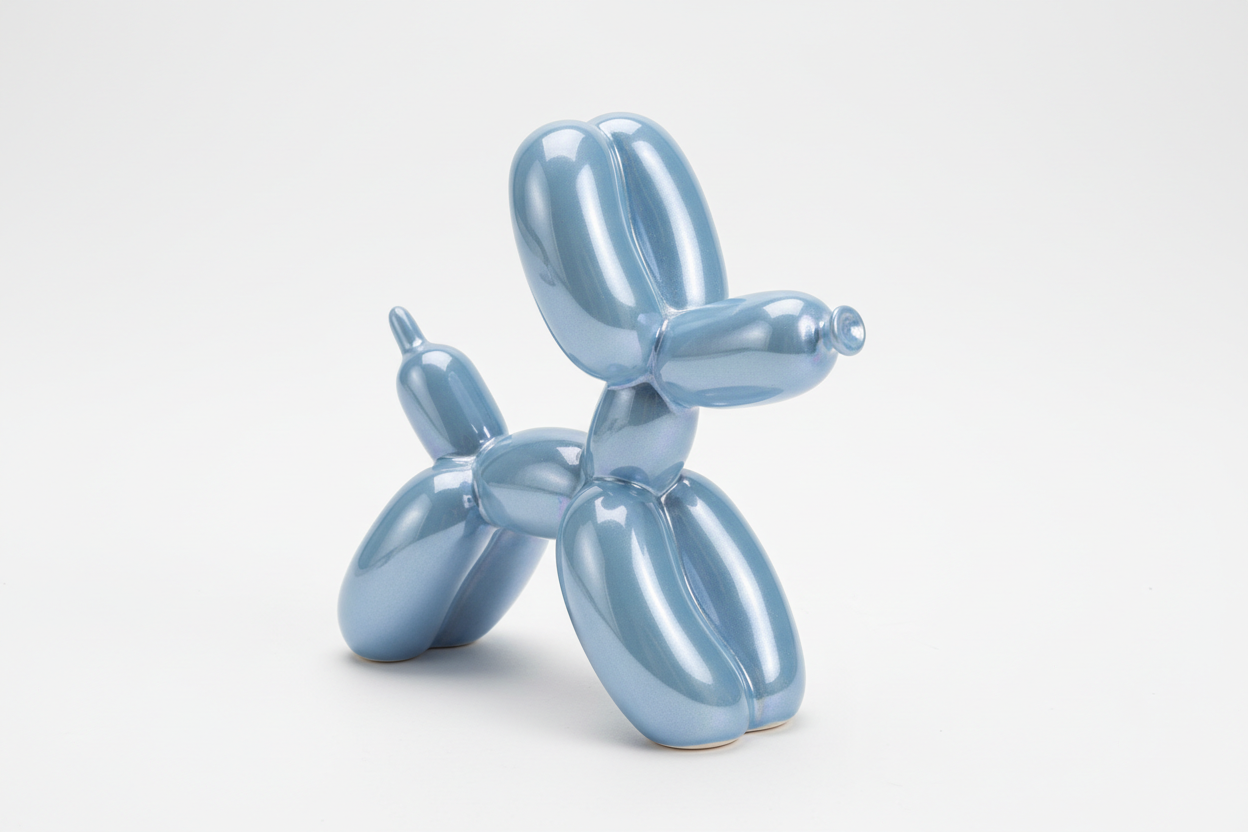 pearl blue Mini Ceramic Balloon Dog Statue