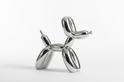 Silver Mini Ceramic Balloon Dog Statue